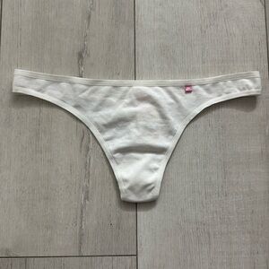 Pink Victoria’s Secret white thong Size Small